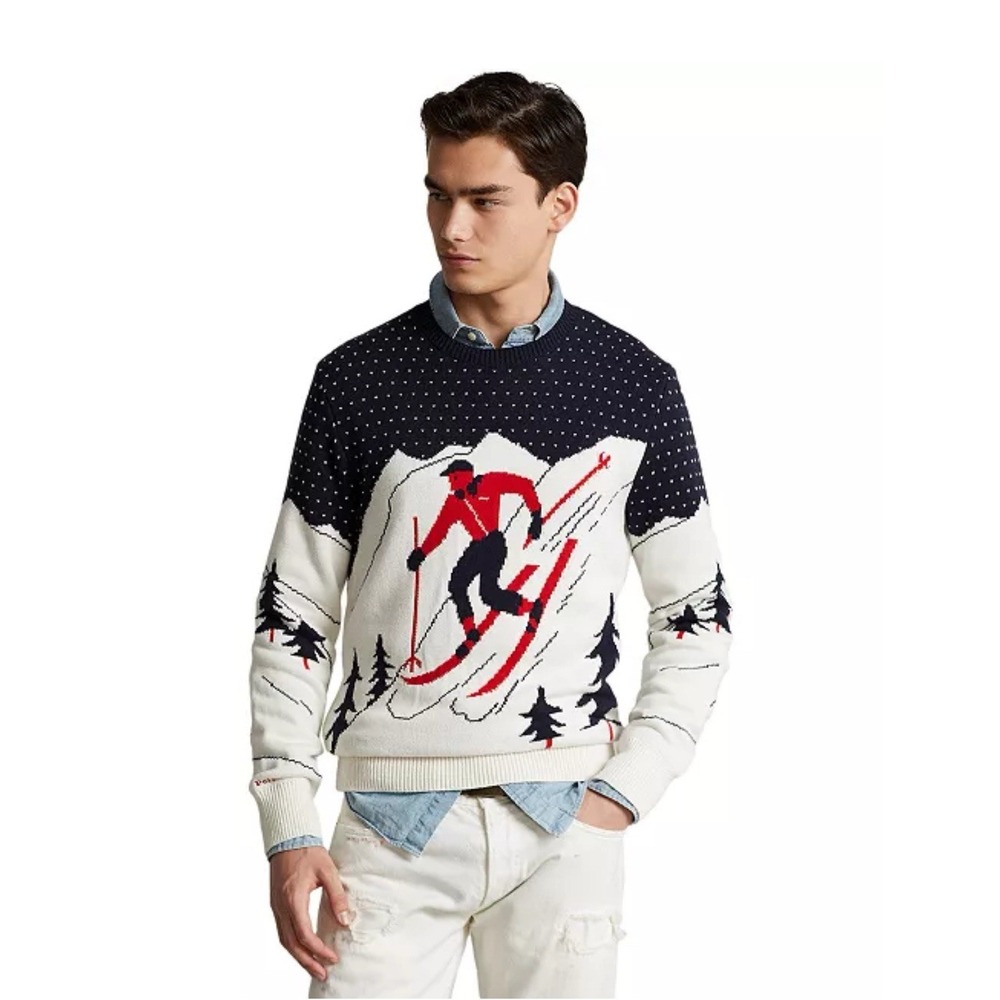 Polo Ralph‎ Lauren Skier Ski Sweater Men 3XB Big Down Slope Aspen Crew NWT $248